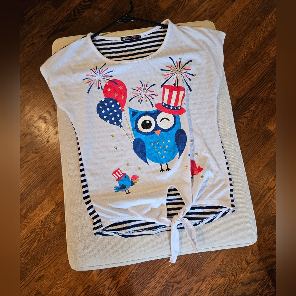 4th of July Girls Tee
